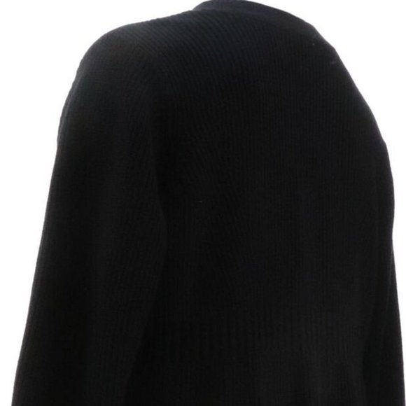 NWT ISAAC MIZRAHI SHAKER STITCH BUTTON FRONT PEPLUM CARDIGAN SWEATER BLACK XXS - Picture 4 of 12